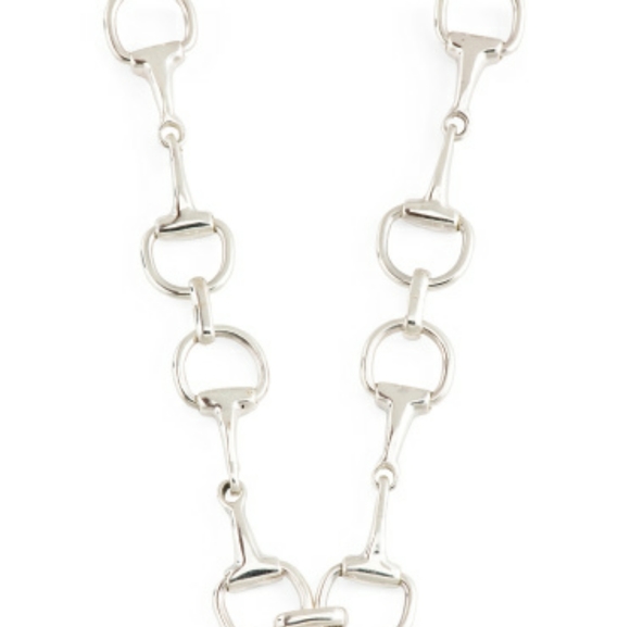 Genuine Teocalli Sterling Silver Horsebit Chain Necklace 17.5" - Picture 4 of 7